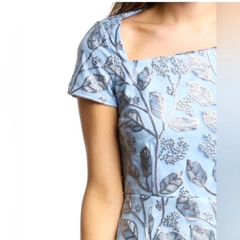 New JS Collections Size 12 Julia Blue Cap Sleeve … - image 2